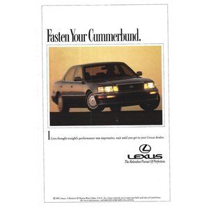 Lexus Car Auto 1990s Vintage Print Ad 8 inch Tall